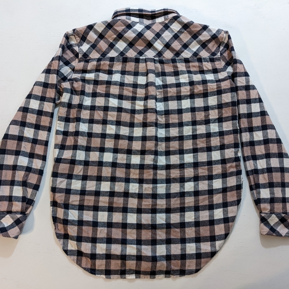 Athleta Blue Plaid Flannel Button Down Long Sleeve Shirt Top Size XS P. - Picture 4 of 5